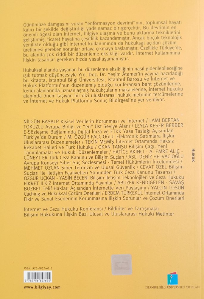 İNTERNET VE HUKUK l  İSTANBUL BİLGİ ÜNİVERSİTESİ YAYINLARI - Görsel 3
