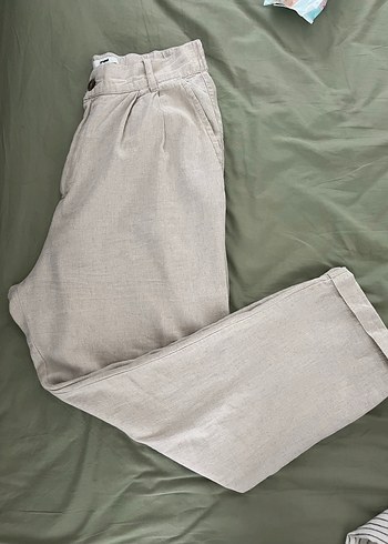 Mavi Bej Keten Regular Fit Pantolon