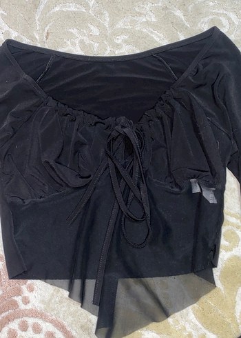Addax Kadın Siyah Gotik Drapeli Bluz