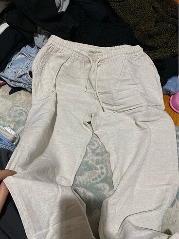Keten kumaş pantalon