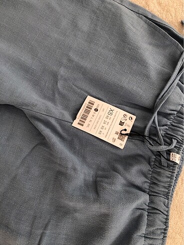 xs Beden mavi Renk Stradivarius keten pantolon