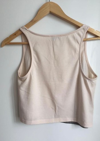 s Beden ten rengi Renk Bej Baskılı Bohem Crop Top