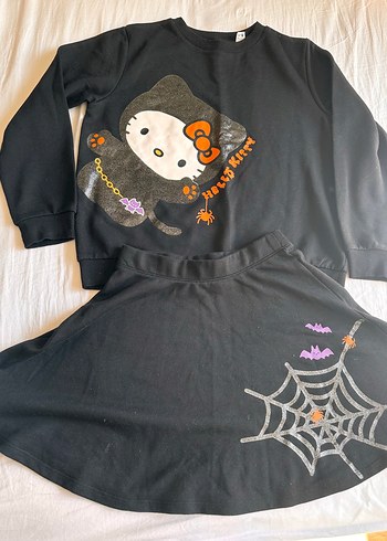 Halloween Sweatshirt ve Etek Takımı