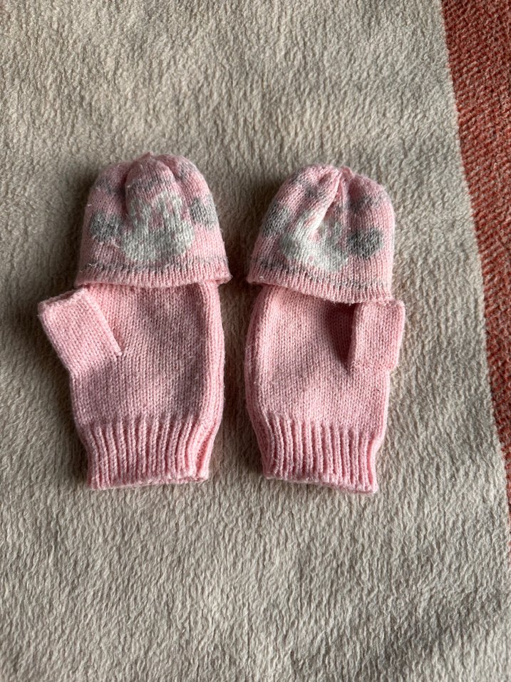 Bebek Pembe Örgü Eldiven - Görsel 3