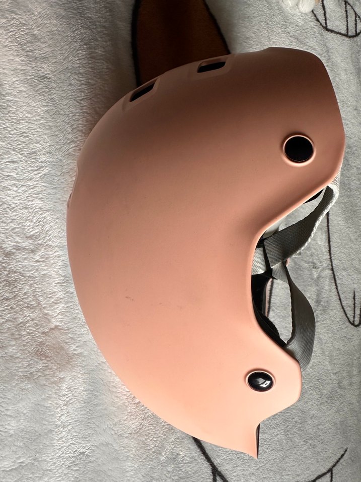 Pastel Pembe Biker Kask Velcro Bantlı - Görsel 3