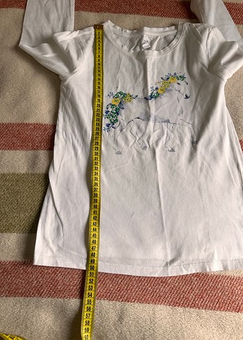 Kız Çocuk Beyaz Uzun Kollu Baskılı Tişört - Görsel 3