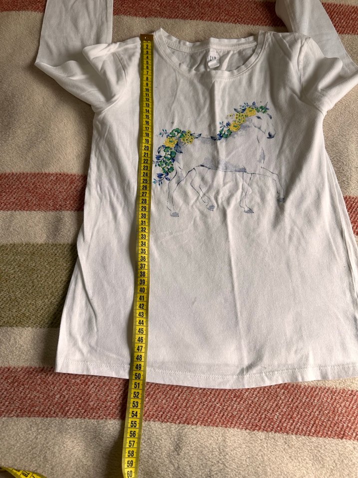 Kız Çocuk Beyaz Uzun Kollu Baskılı Tişört - Görsel 3