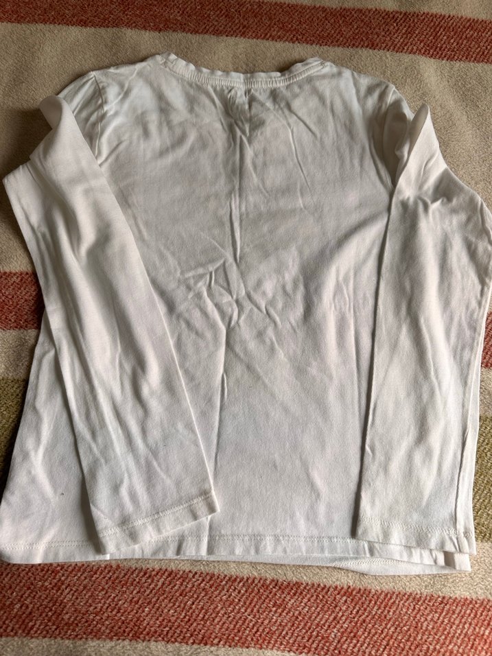 Kız Çocuk Beyaz Uzun Kollu Baskılı Tişört - Görsel 2