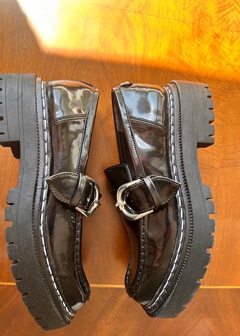 Siyah Parlak Tokalı Loafer Ayakkabı - Görsel 5