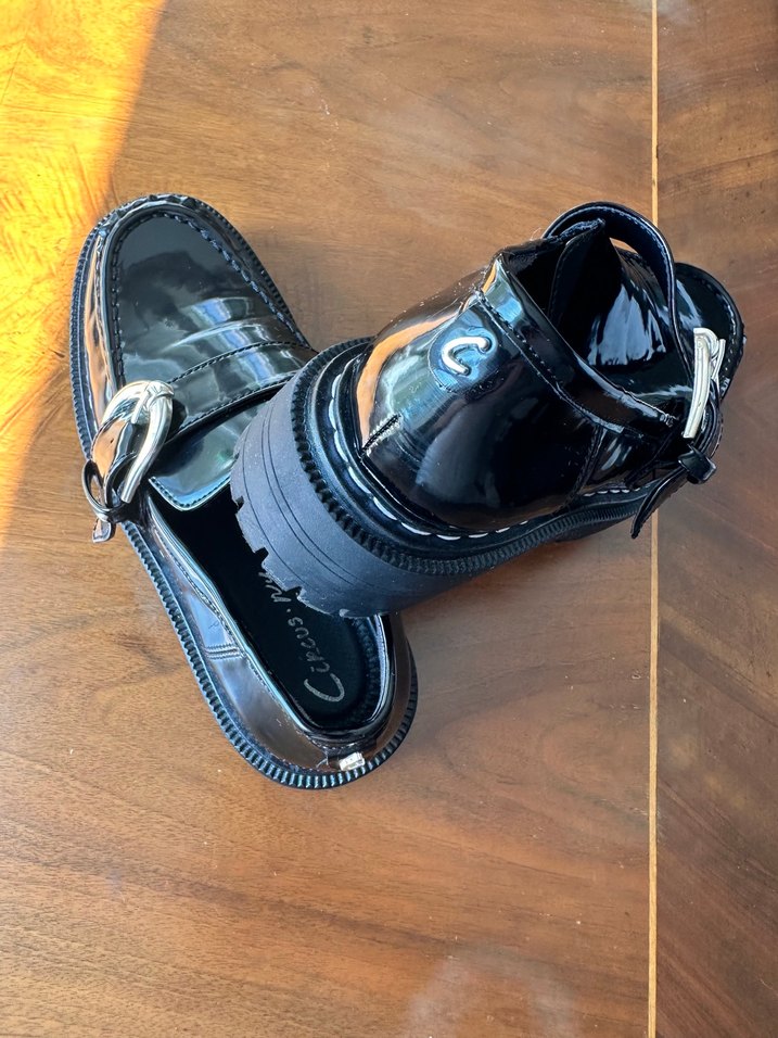 Siyah Parlak Tokalı Loafer Ayakkabı - Görsel 3