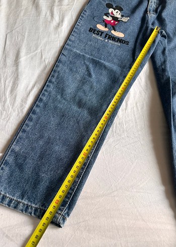 LC Waikiki Düğmeli Baskılı Mavi Kız Kot Pantolon