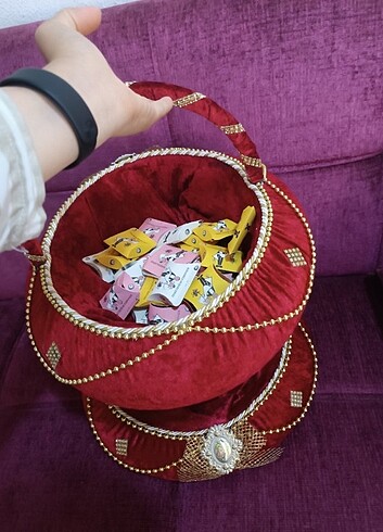 universal Beden bordo Renk Kına tepsisi ve sepet