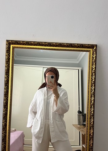 universal Beden Beyaz Salaş Kimono