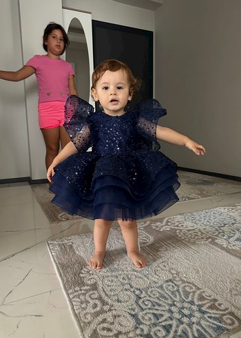 Lacivert bebek abiyesi - Görsel 5