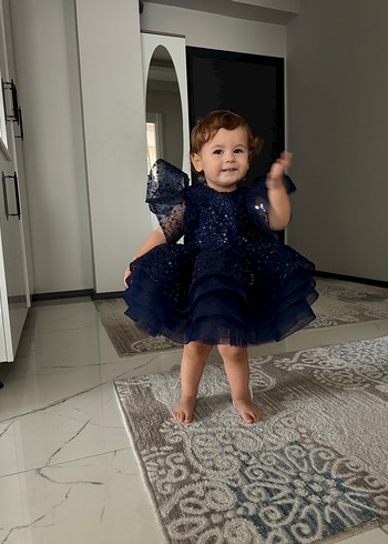 Lacivert bebek abiyesi - Görsel 6