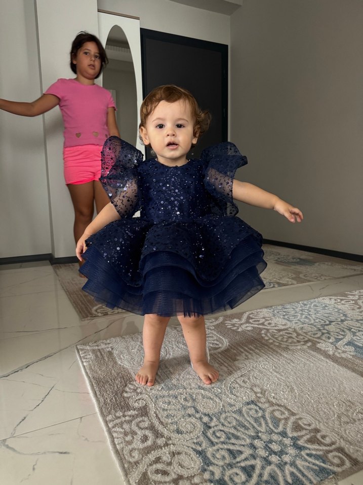 Lacivert bebek abiyesi - Görsel 5