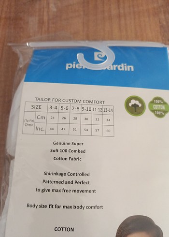 9 Yaş Beden beyaz Renk Pierre Cardin Erkek çocuk Beyaz Baskılı Atlet 3'lü