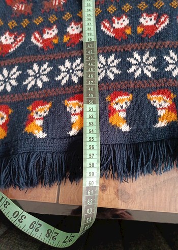 Kapüşonlu Bohem Nakışlı Kız Çocuk Panço - Görsel 3