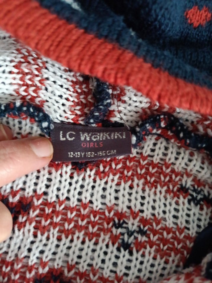 Kapüşonlu Bohem Nakışlı Kız Çocuk Panço - Görsel 2