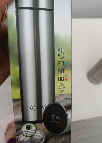 Gri Kiwi Vakumlu Termos Matara - Görsel 7