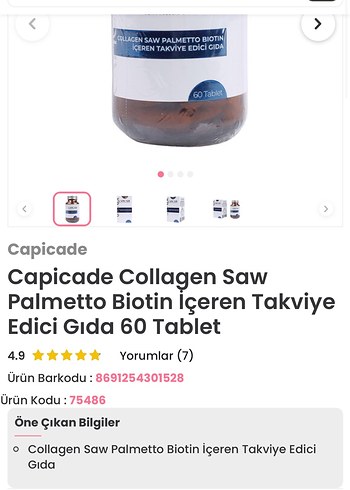 Capicade Collagen Saw Palmetto Biotin tablet - Görsel 4