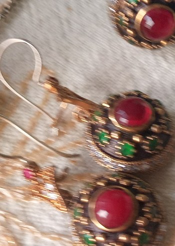 925 ayar otantik gumus Bohem Çok Renkli Boncuklu Kadın Takı Seti - Görsel 2