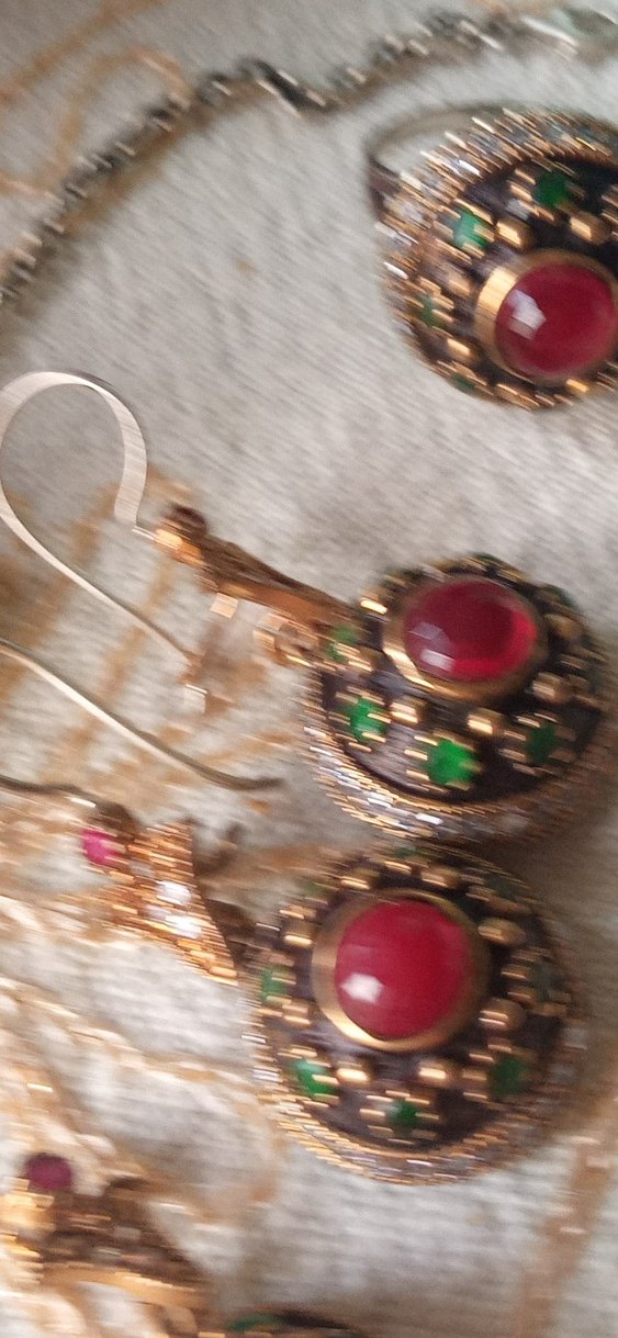 925 ayar otantik gumus Bohem Çok Renkli Boncuklu Kadın Takı Seti - Görsel 2