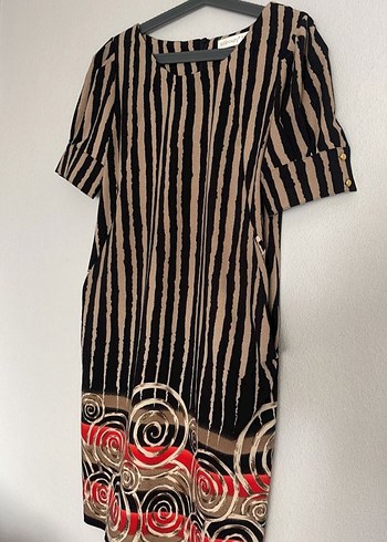 Düğmeli Zebra Desenli Hamile Tunik