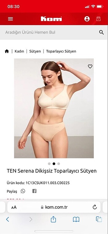 diğer Beden Kom mükemmel toparlayıcı sütyen