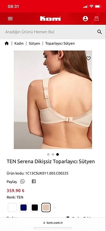 diğer Beden ten rengi Renk Kom mükemmel toparlayıcı sütyen