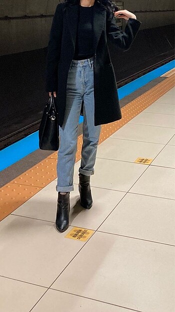 Koton Koton kaşe siyah kaban