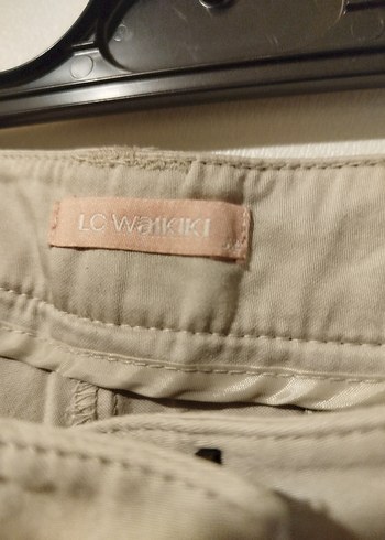 Bej Mini Keten Kumaş Kadın Pantolon - Görsel 2