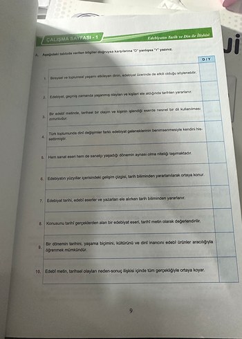 10. Sınıf Türk Dili ve Edebiyatı Soru Bankası