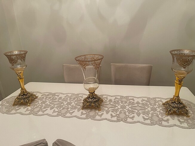 5 li Pirinç Ayaklı Salon Takımı Süs Eşyası