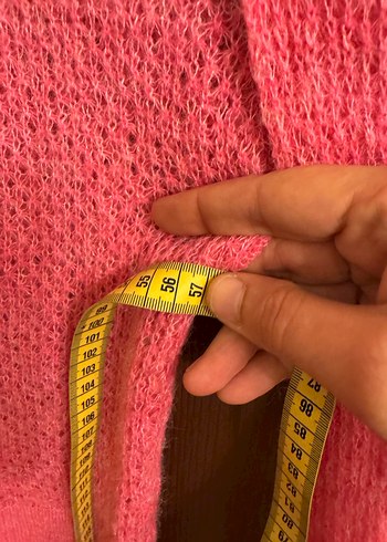 m Beden pembe Renk Pembe V Yaka Örgü Kadın Hırka