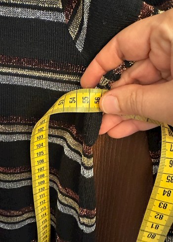 l Beden siyah Renk Siyah Çizgili Örgü Kadın Kazak