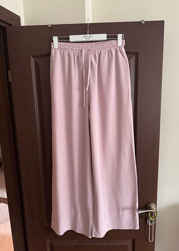 Pembe Midi Kadın Saten Salaş Pantolon
