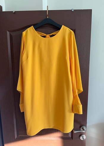 xl Beden Sarı elbise
