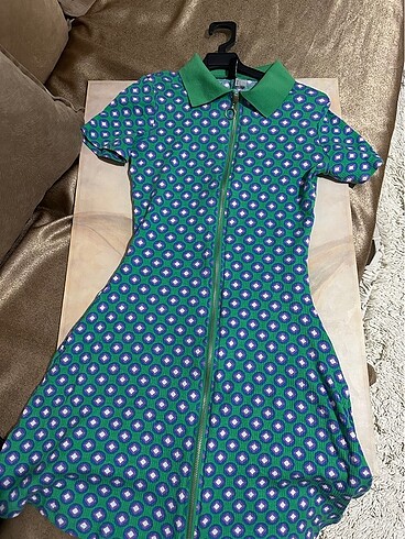 s Beden yeşil Renk H&M yeşil mini elbise