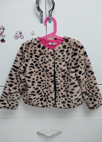Koton kız çocuk mont kürk leopar