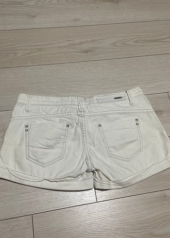 m Beden Beyaz kadın Mini Denim Şort