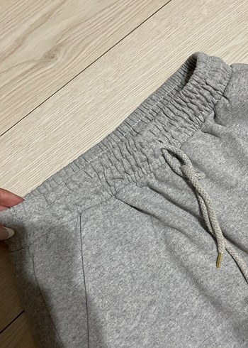 Trendyol & Milla Gri Kadın Keten Salaş Eşofman Altı bol paça