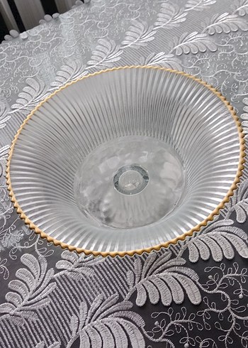 Altın Kenarlı Modern Klasik Cam Kase - Görsel 2