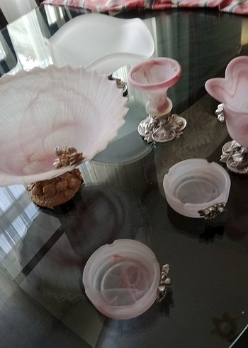 Pembe Çağdaş Dekoratif Tabak ve Vazolar - Görsel 3