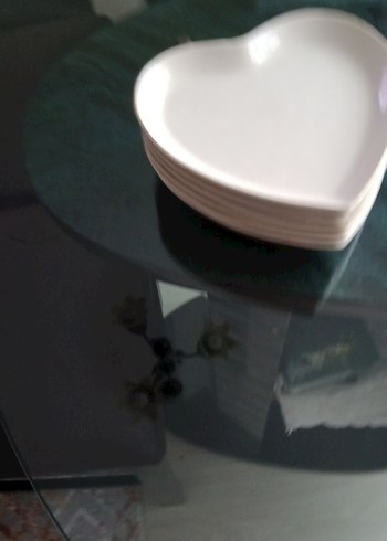 Beyaz Kalp Şekilli Tabak Seti - Görsel 3