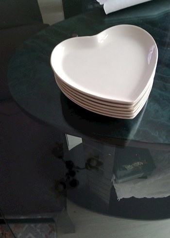 Beyaz Kalp Şekilli Tabak Seti - Görsel 2