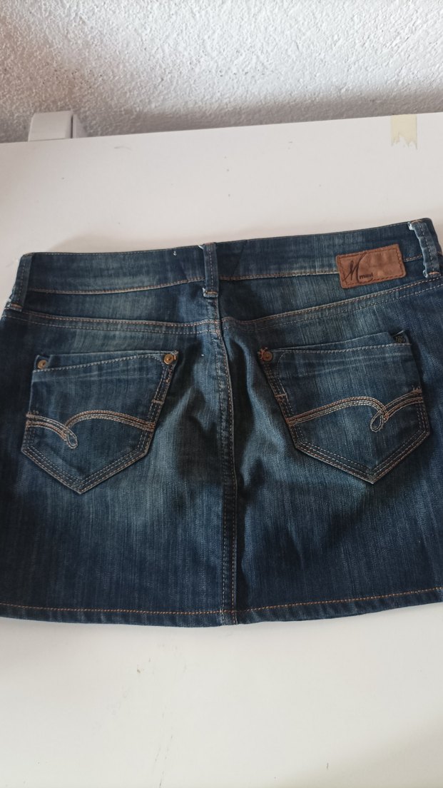 Lacivert Kadın Denim Mini Etek - Görsel 2