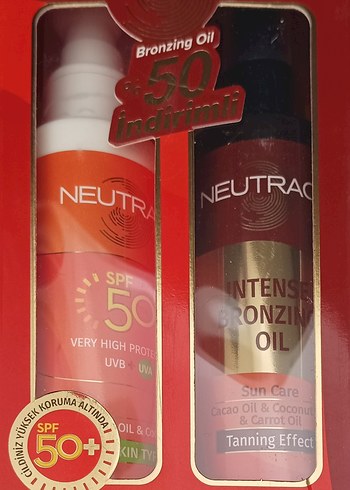 Neutrac SPF 50+ Yüksek Koruma Bronzlaştırıcı Yağ
