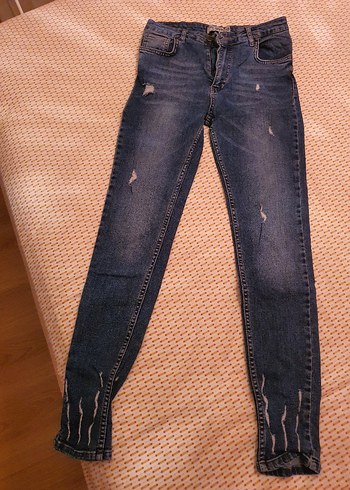 The bark mavi dar paça kot pantolon/jean - Görsel 5