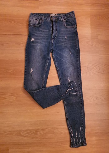 The bark mavi dar paça kot pantolon/jean - Görsel 11